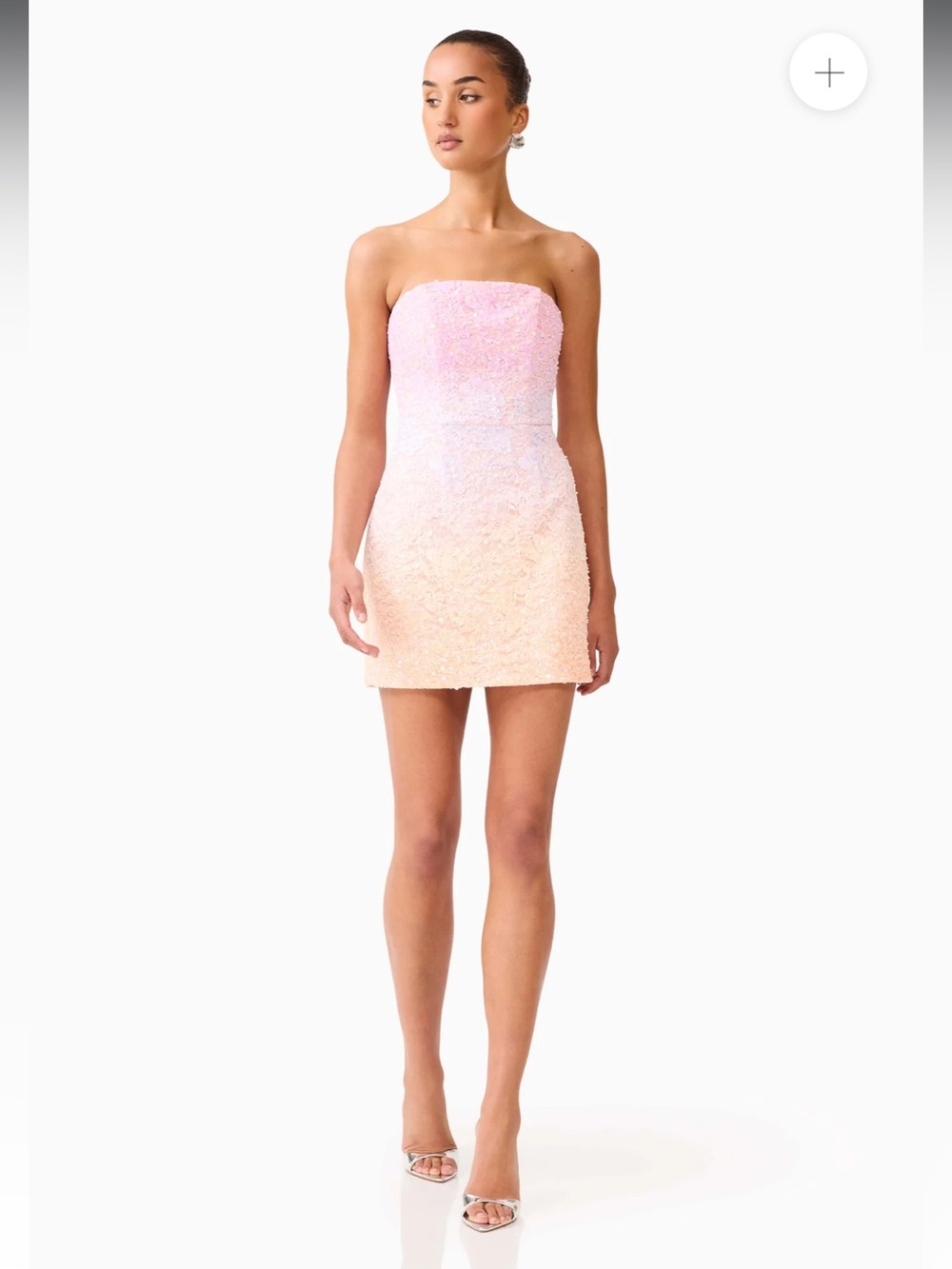 elliatt lumira pink & orange ombre sequin lace strapless mini dress small NEW - Picture 4 of 12